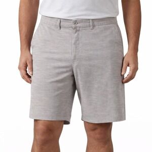 TravisMathew Mens Grey Heathered Performance Golf Shorts Size 38 Stretch 10in